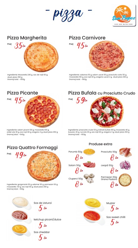 Meniu Pizza Piscina Sun Tropez Ciurila - Cluj Napoca