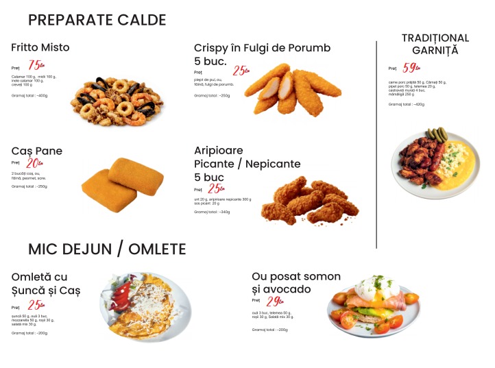 Meniu Preparate Calde Piscina Sun Tropez - Ciurila - Cluj Napoca